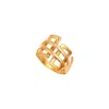 1610istanbul Women's Gold Byzantine Monogram Texture Ring