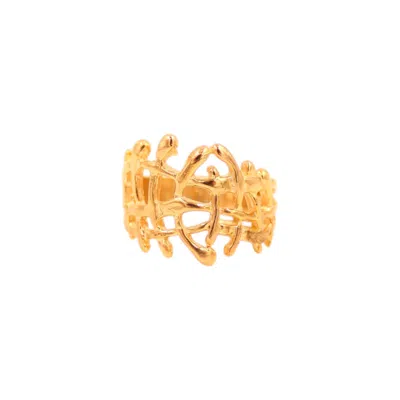 1610istanbul Women's Gold Byzantine Ornament Ring