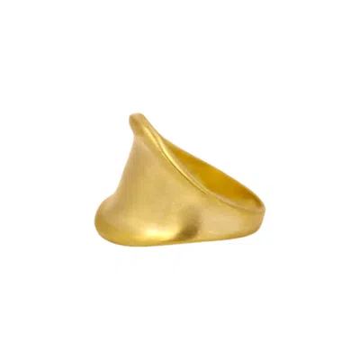 1610istanbul Women's Gold Byzantine Texture Ring