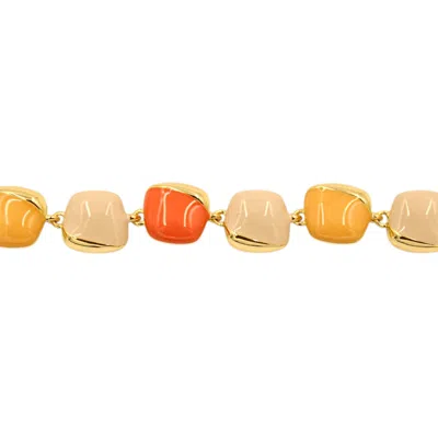 1610istanbul Women's Gold Capri Sunset Enamel Bracelet