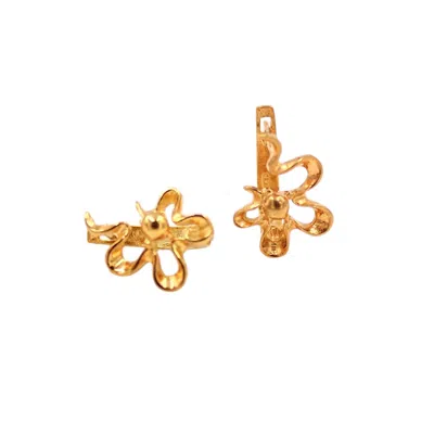 1610istanbul Women's Gold Casa Botter Floral Earrings