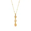 1610istanbul Women's Gold Crystal Opal Royal Necklace