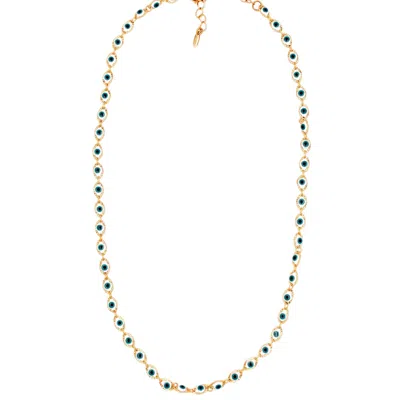1610istanbul Women's Gold Evil Eye Chunky Necklace