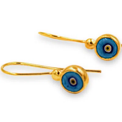 1610istanbul Women's Gold Evil Eye Earrings