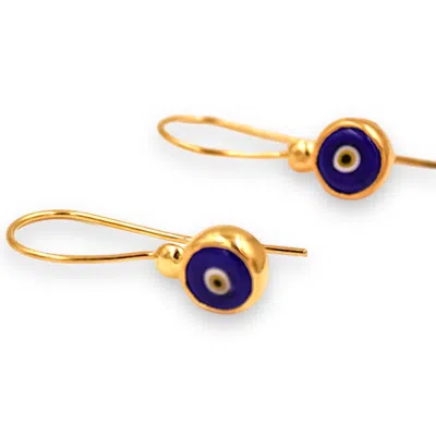 1610istanbul Women's Gold Evil Eye Enamel Earrings