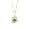 1610istanbul Women's Gold Evil Eye Enamel Necklace