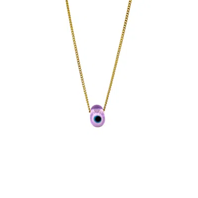 1610istanbul Women's Gold Evil Eye Lila Necklace In Purple