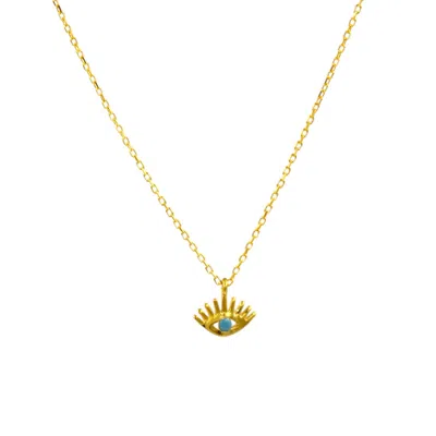 1610istanbul Women's Gold Evil Eye Necklace