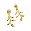 1610istanbul Women's Gold Floral Chunky Earrings In Gold
