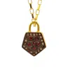 1610istanbul Women's Gold Grand Bazaar Diamond Padlock Necklace