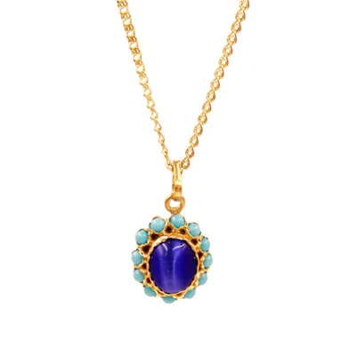 1610istanbul Women's Gold Grand Bazaar Turquoise Necklace