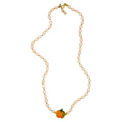 1610istanbul Women's Gold Halloween Pearl Necklace