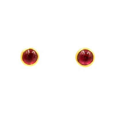 1610istanbul Women's Gold Harem Garnet Earrings In Multi
