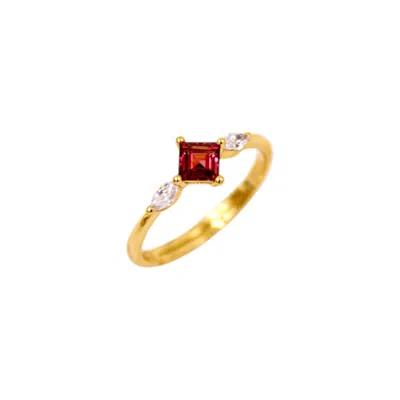 1610istanbul Women's Gold Harem Ruby Ring