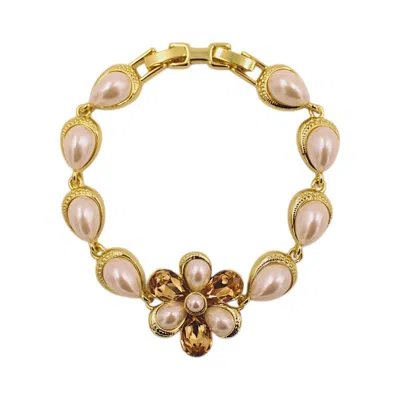 1610istanbul Women's Gold Heritage Pearl Bracelet