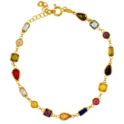1610istanbul Women's Gold Istanbul Colorful Bracelet