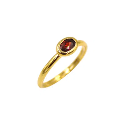 1610istanbul Women's Gold Istanbul Garnet Ring