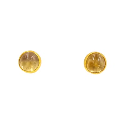 1610istanbul Women's Gold Istanbulite Citrine Earrings