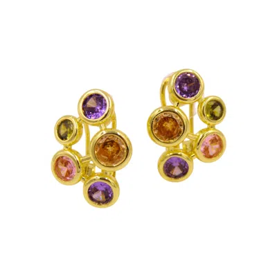 1610istanbul Women's Gold Istanbulite Mosaic Earrings