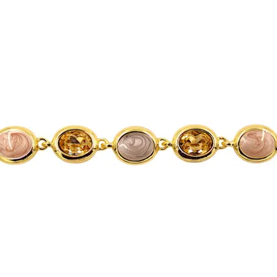 1610istanbul Women's Gold Istanbulite Pastel Swarovski Bracelet