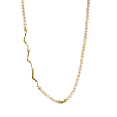 1610istanbul Women's Gold Istanbulite Pearl Necklace