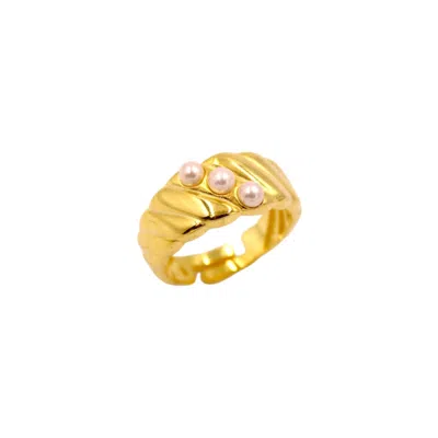 1610istanbul Women's Gold Istanbulite Prinkipo  Pearl Ring