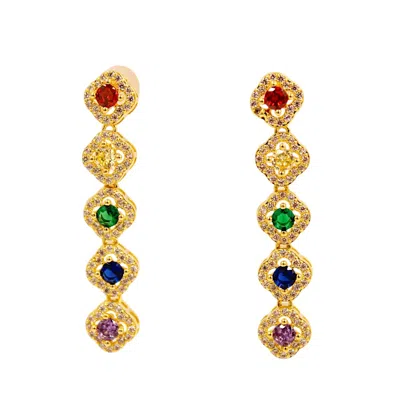 1610istanbul Women's Gold Istanbulite Swarovski Earrings