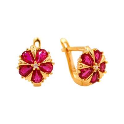 1610istanbul Women's Gold Judas Tree Swarovski Earrings