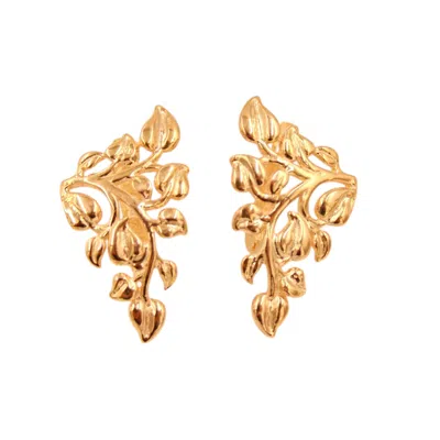 1610istanbul Women's Gold La Dolce Fioritura Earrings