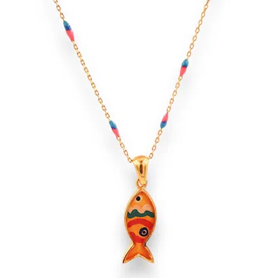 1610istanbul Women's Gold Lucky Fish Necklace