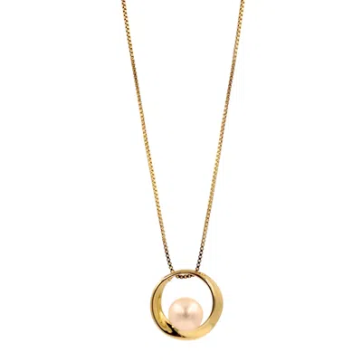 1610istanbul Women's Gold Luna Di Amalfi Pearl Necklace