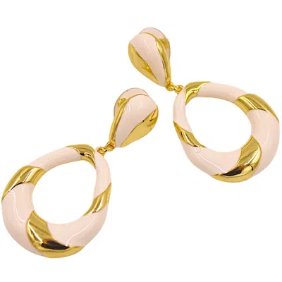 1610istanbul Women's Gold Marine Enamel Earrings
