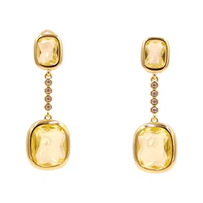 1610istanbul Women's Gold Mediterranean Citrus Swarovski Earrings