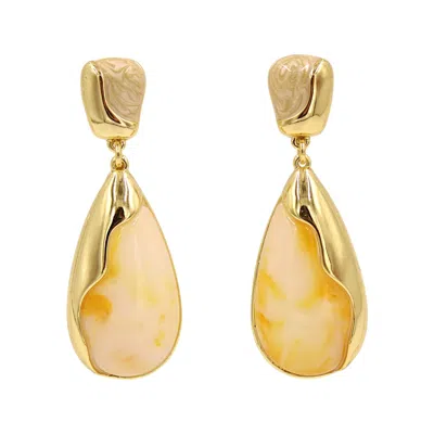 1610istanbul Women's Gold Mediterranean Enamel Earrings