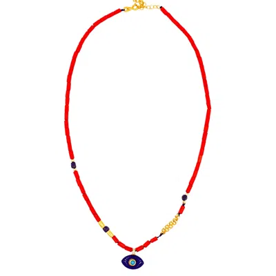 1610istanbul Women's Gold Mediterranean Evil Eye Necklace