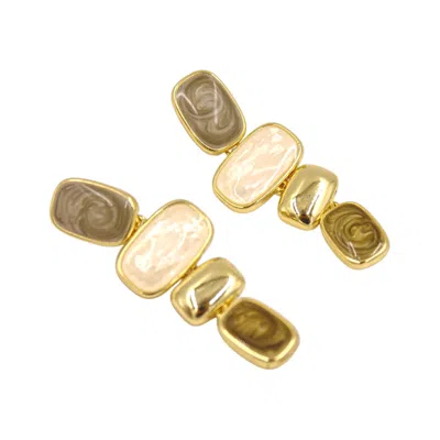 1610istanbul Women's Gold Mediterranean Pastel Enamel Earrings