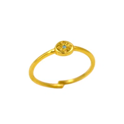 1610istanbul Women's Gold Million Turquoise Ring