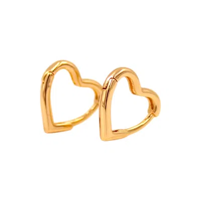 1610istanbul Women's Gold Minimal Heart Earrings