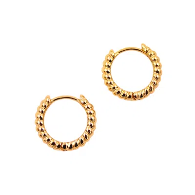 1610istanbul Women's Gold Modern Texture Minimal Earrings
