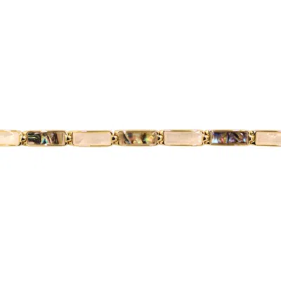 1610istanbul Women's Gold Mother Of Pearl Bracelet