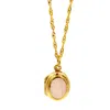 1610istanbul Women's Gold Mother Of Pearl Locket Necklace In Gold