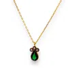 1610istanbul Women's Gold Orient Express Emerald Necklace