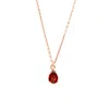 1610istanbul Women's Gold Orient Express Garnet Necklace