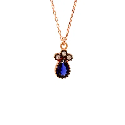 1610istanbul Women's Gold Orient Express Sapphire Necklace