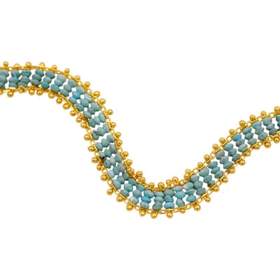 1610istanbul Women's Gold Orient Express Turquoise Bracelet