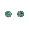 1610istanbul Women's Gold Orient Express Turquoise Earrings