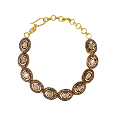 1610istanbul Women's Gold Ottoman Diamond Harem Bracelet
