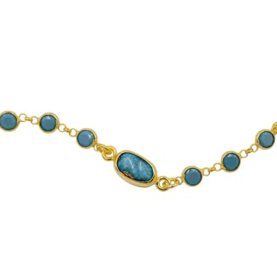 1610istanbul Women's Gold Ottoman Turquoise Bracelet