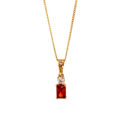 1610istanbul Women's Gold Palace Garnet Necklace