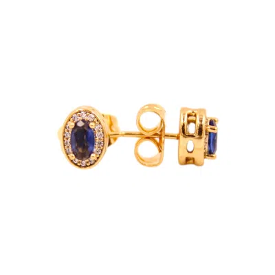 1610istanbul Women's Gold Palace Sapphire Earrings In Multi